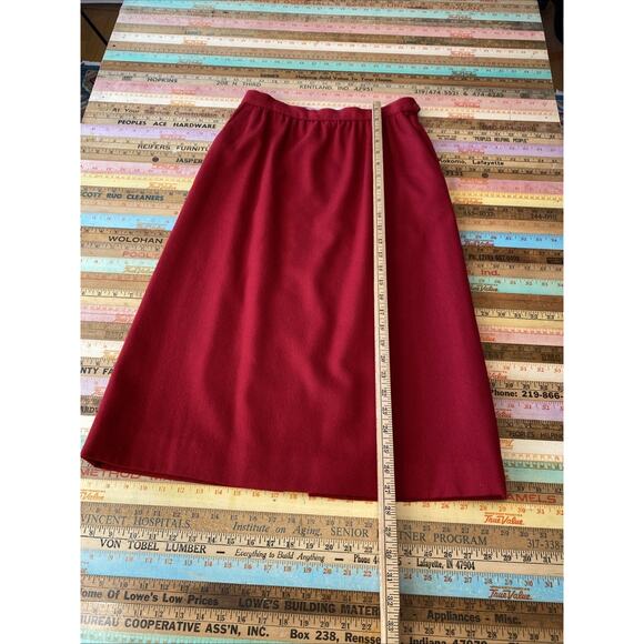 Vintage 60s Red Pencil Skirt 100% Virgin Wool Lined Women’s Size 10 Read / S - Picture 12 of 16